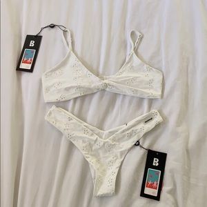 BRAND NEW BlackBough white eyelet bikini set